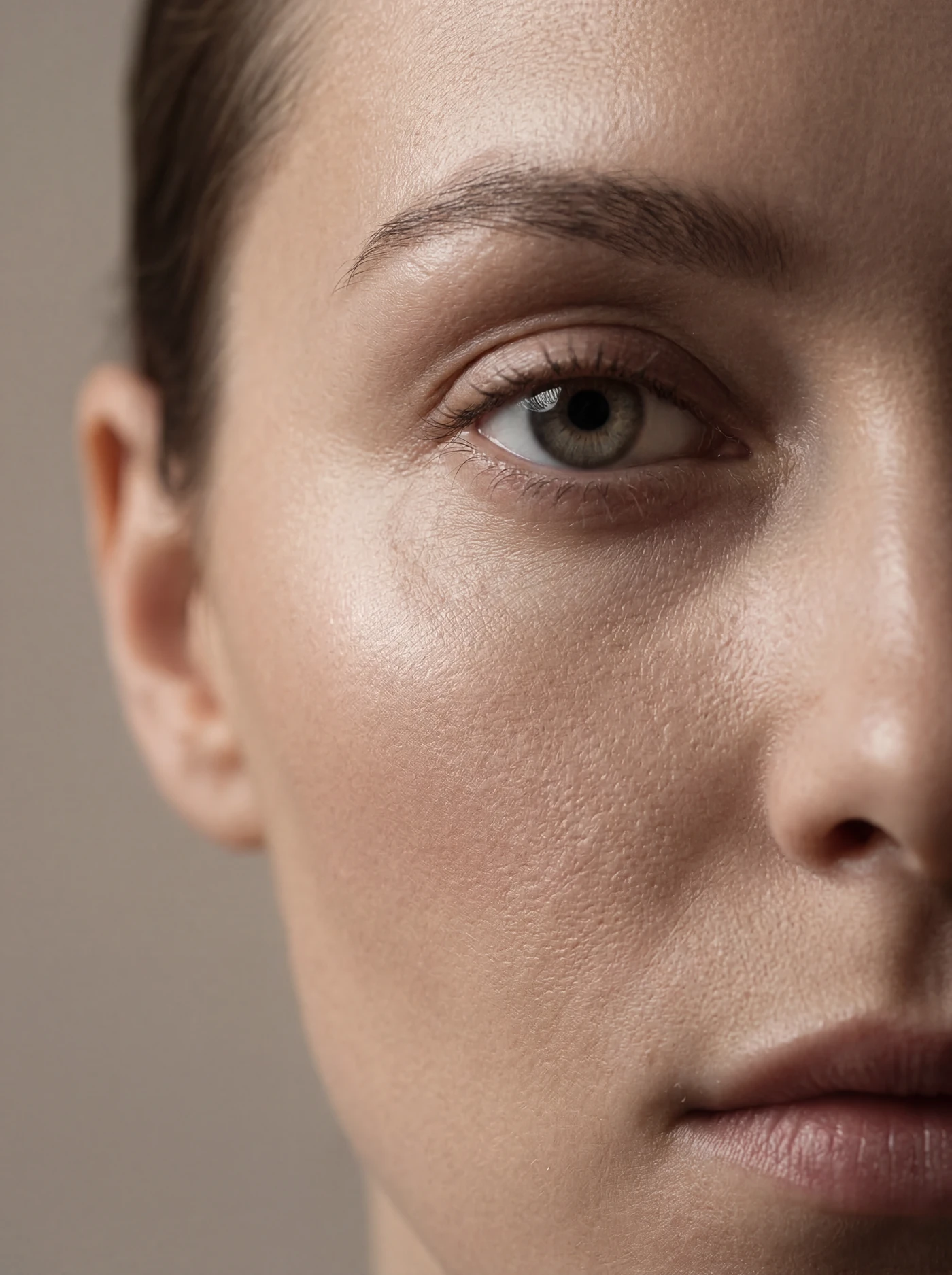 Close-up editorial portrait with premium styling