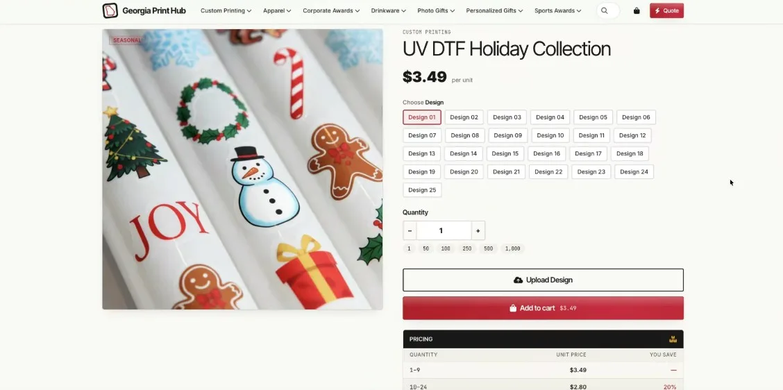 E-commerce — add to cart