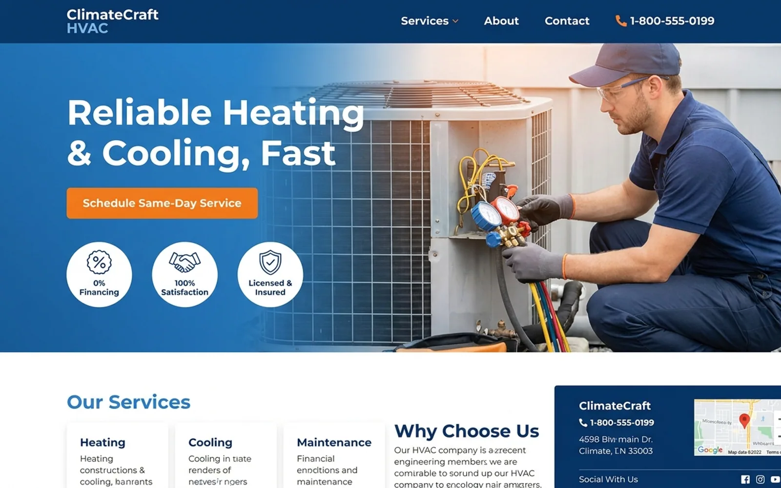 hvac website example
