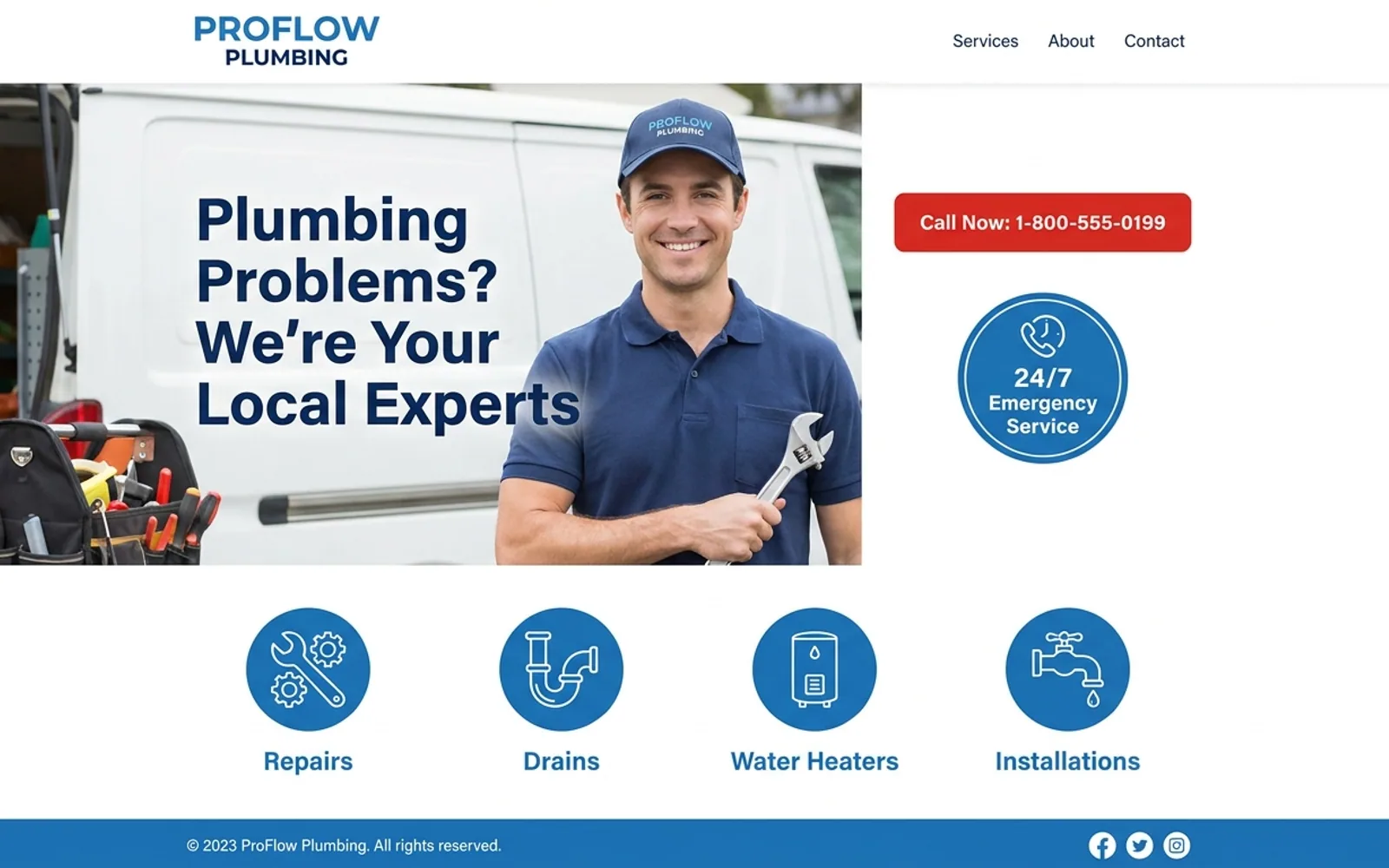 plumbing website example